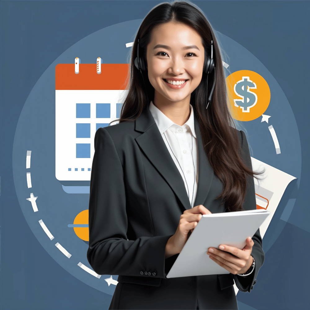 Illustration of a calendar and payment receipt indicating billing cycles